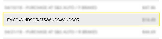 emco windsor #375 winds windsor