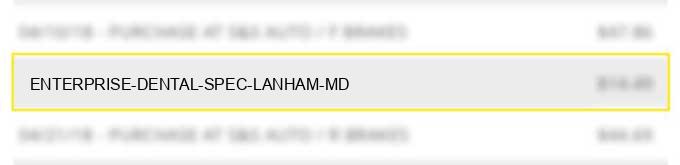 enterprise dental spec lanham md