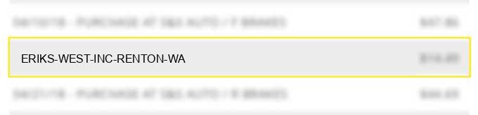 eriks west inc renton wa