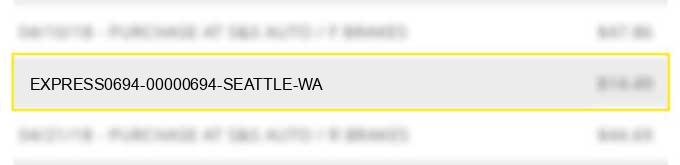 express#0694 00000694 seattle wa