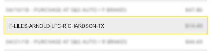 f liles arnold lpc richardson tx