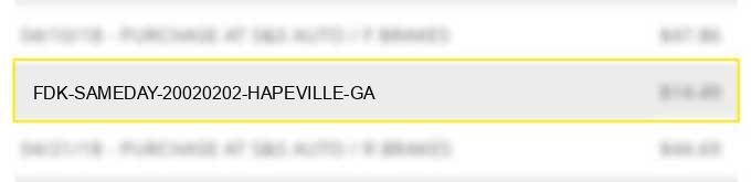 fdk sameday 20020202 hapeville ga