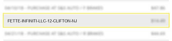 fette infiniti, llc 12 clifton nj