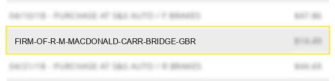 firm of r m macdonald carr bridge gbr