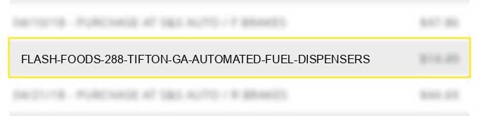 flash foods #288 tifton ga automated fuel dispensers