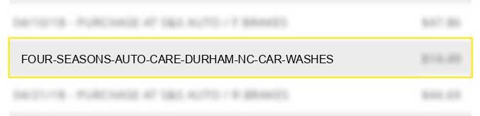 four seasons auto care durham nc car washes