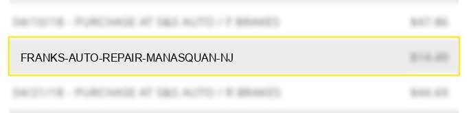 franks auto repair manasquan nj