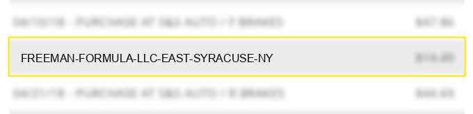 freeman formula llc east syracuse ny