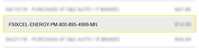 fsi*xcel energy pm 800-895-4999 mn