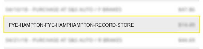 fye hampton fye hamphampton record store