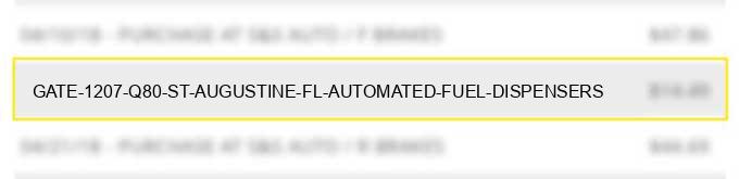 gate 1207 q80 st. augustine fl automated fuel dispensers
