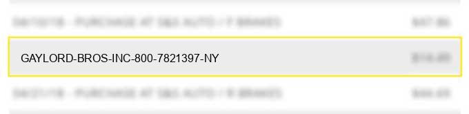 gaylord bros inc 800-7821397 ny