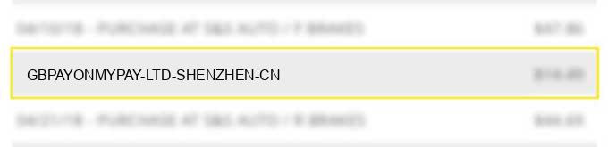 gbpay*onmypay ltd shenzhen cn