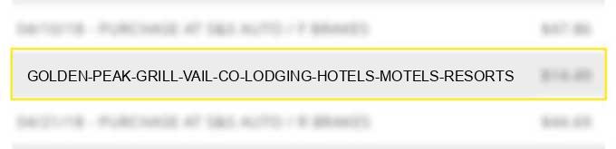 golden peak grill vail co lodging hotels motels resorts