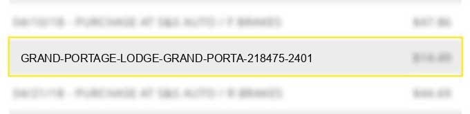 grand portage lodge grand porta (218)475 2401