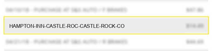 hampton inn castle roc castle rock, co