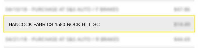 hancock fabrics 1580 rock hill sc