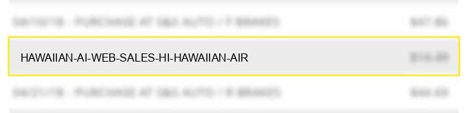 hawaiian ai web sales hi hawaiian air