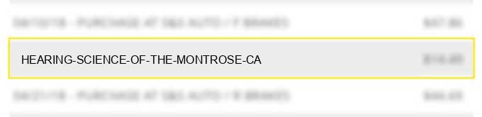 hearing science of the montrose ca