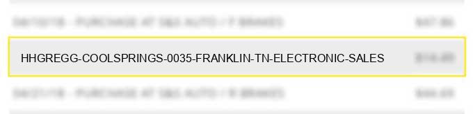 hhgregg coolsprings #0035 franklin tn electronic sales