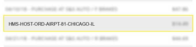 hms host-ord airpt #81 chicago il
