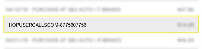 hop*usercalls.com 8775607756