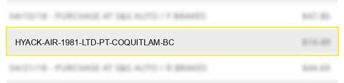 hyack air 1981 (ltd) pt coquitlam bc