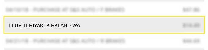 i luv teriyaki kirkland wa