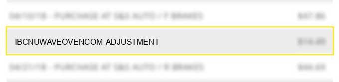 ibc*nuwaveoven.com adjustment
