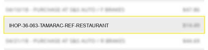 ihop 36 063 tamarac ref# restaurant