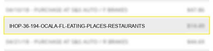 ihop #36 194 ocala fl eating places restaurants