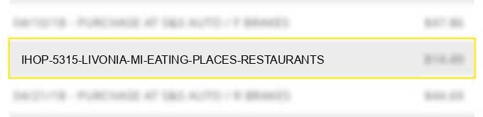 ihop 5315 livonia mi eating places restaurants