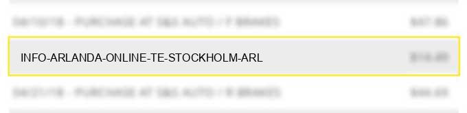 info arlanda online te stockholm arl