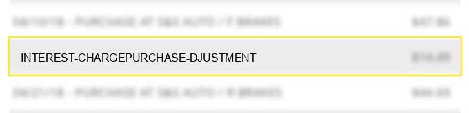 interest charge:purchase djustment