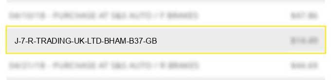 j 7 r trading (uk) ltd b'ham b37 gb