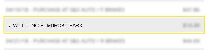 j. w. lee, inc pembroke park
