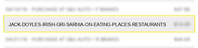 jack doyle's irish gri sarnia on - eating places, restaurants