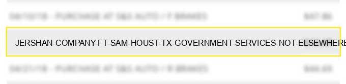 jershan company ft sam houst tx government services not elsewhere classified