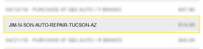 jim n son auto repair tucson az