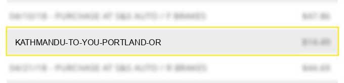 kathmandu to you portland or
