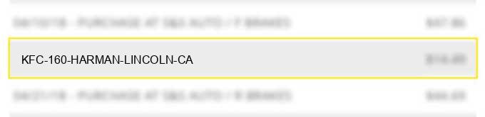 kfc 160 harman lincoln ca