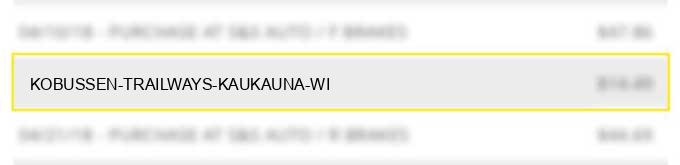 kobussen trailways kaukauna wi