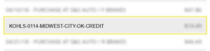 kohls #0114 midwest city ok credit