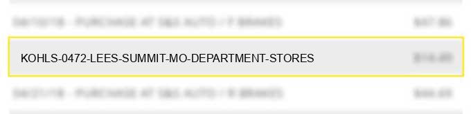 kohl's #0472 lee's summit mo department stores