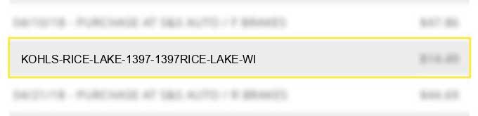 kohls rice lake 1397 1397rice lake wi