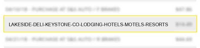 lakeside deli keystone co lodging hotels motels resorts