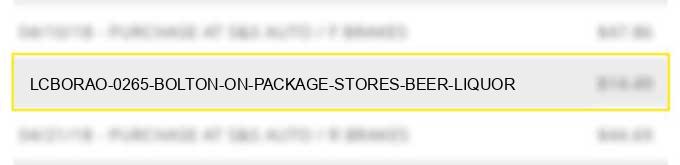 lcbo/rao #0265 bolton on - package stores, beer, liquor