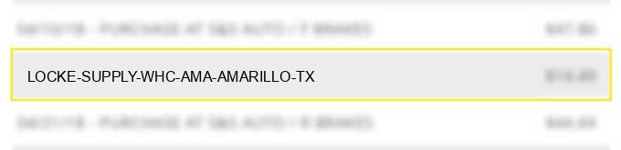 locke supply whc ama amarillo tx