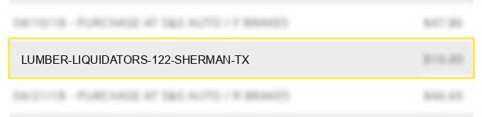 lumber liquidators 122 sherman tx