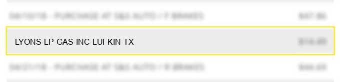 lyons lp gas, inc lufkin tx